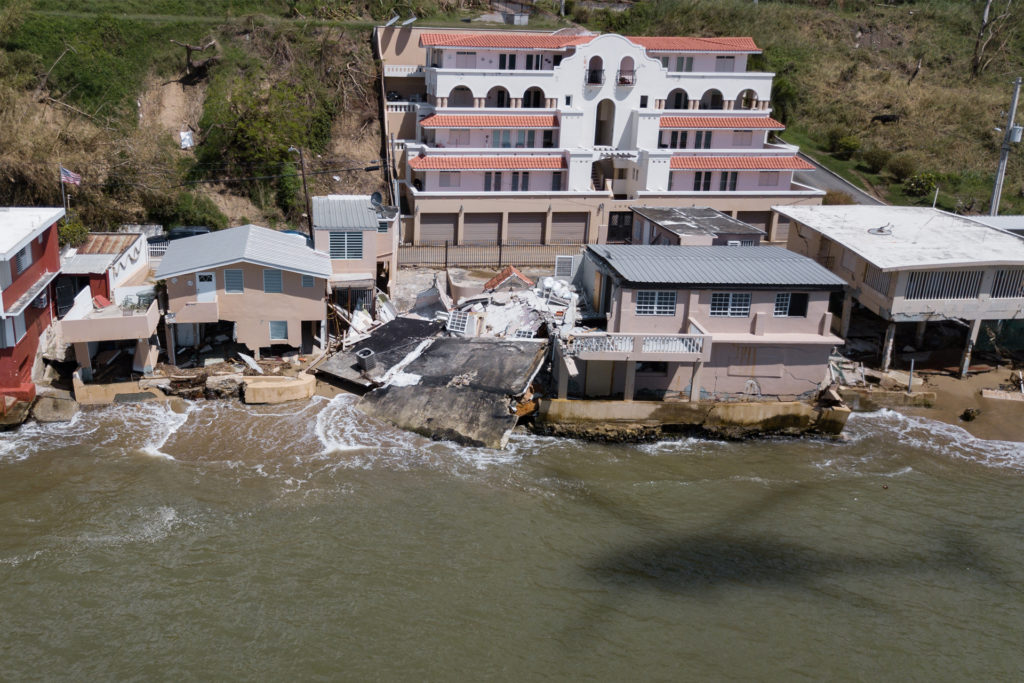 Devastated homes on Puerto Rico's western coast by hurricane Maria