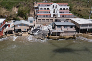 Devastated homes on Puerto Rico's western coast by hurricane Maria
